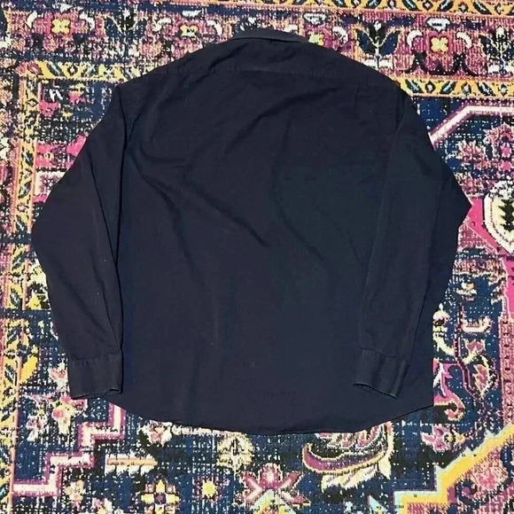 Ralph Lauren Purple Label Men's XXL Navy Button Down‎ Dress Shirt Italy Cotton - Picture 2 of 4